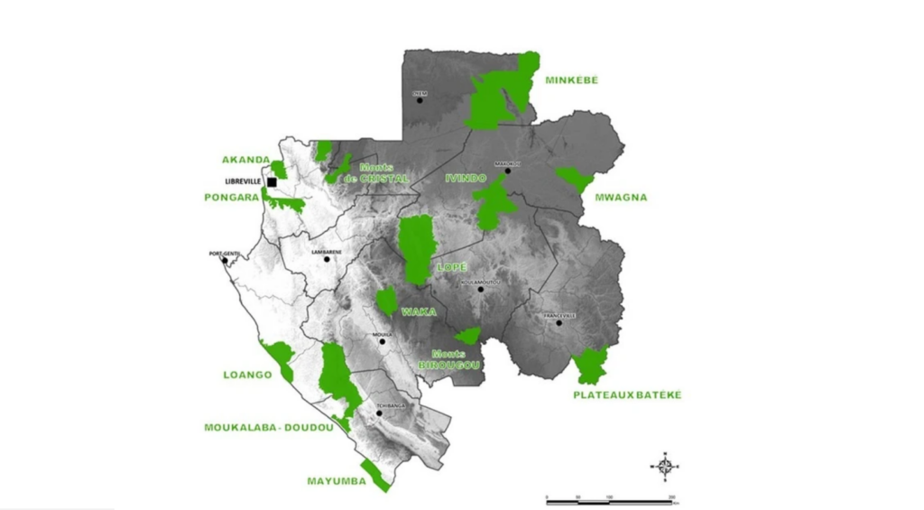 ガボン国立公園分布図